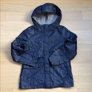 🌊GAP Kids Zip Up Navy Blue Hooded Rain Coat Jacket Size L (10-11)